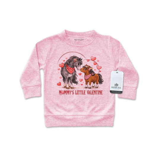 Mommy's Little Valentine Cowgirl - Western Infant Girls Long Sleeve Pullover Shirt