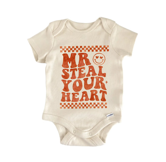 Mr Steal Heart Valentine's Day Newborn Baby Onesie® Onesie®