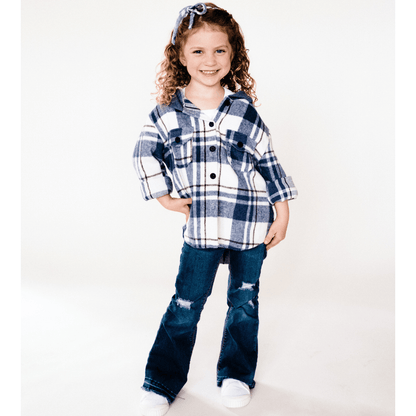 Navy Plaid Flannel - Child
