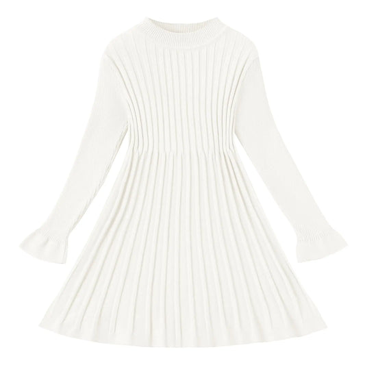 Neutocd Toddler Girl Sweater Dresses-Long Sleeve A-Line Sweater Dress for Girls-Little Girl Fall-Winter Dresses - # GIAA211710014