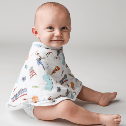 New Jersey Newborn Gift Set: Muslin Swaddle & Bib | Organic Cotton