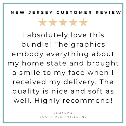 New Jersey Newborn Gift Set: Muslin Swaddle & Bib | Organic Cotton