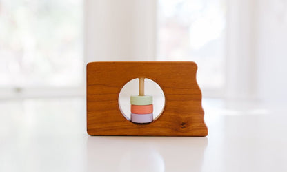 North Dakota State Wooden Baby Rattle™