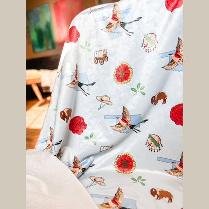 Oklahoma Plush Throw Blanket 60x80 Hometown Keepsake for Home