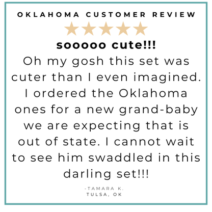 Oklahoma Baby Gift Set: Muslin Swaddle & Bib | Organic Cotton