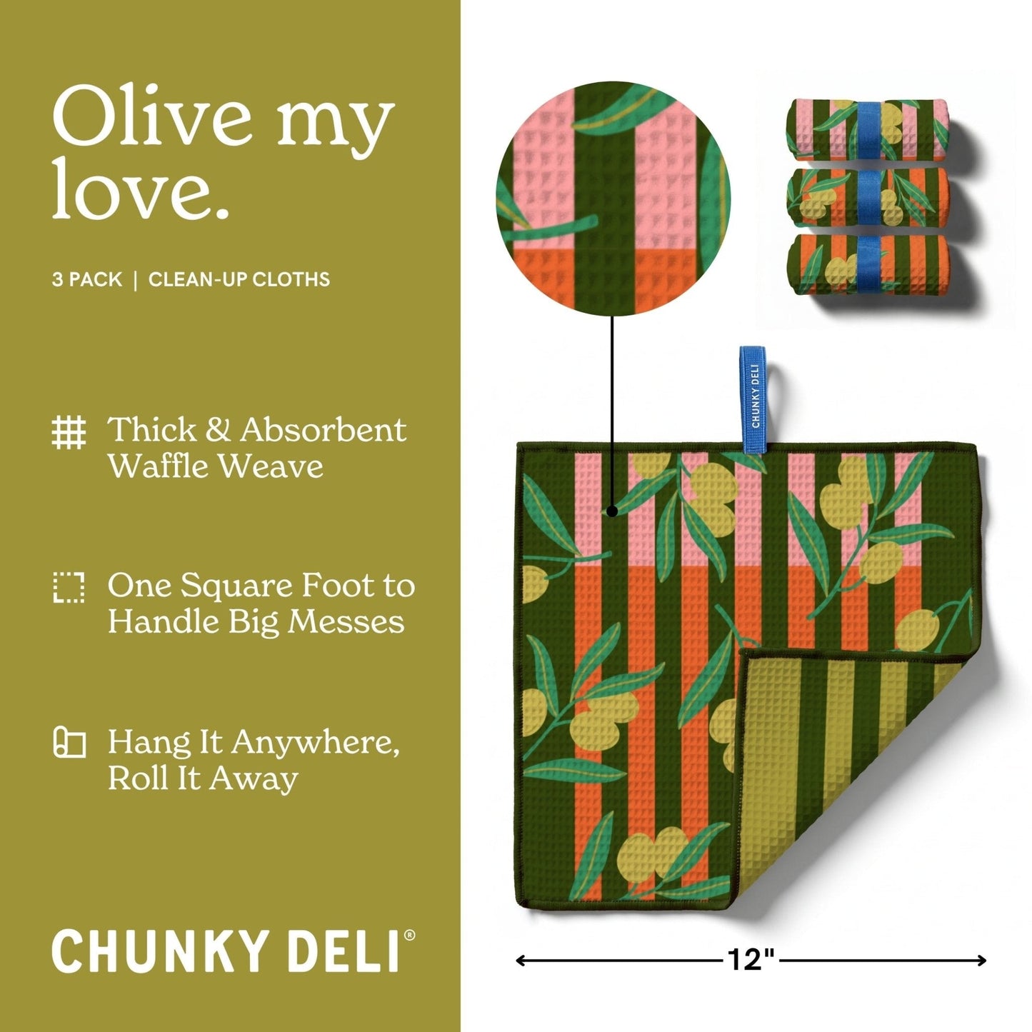 Olive My Love | 3 Pack Clean-Up Cloths