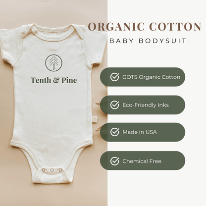 Beach Babe Clay Organic Cotton Short Sleeve Baby Bodysuit