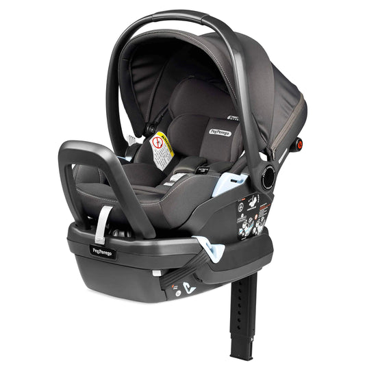 Peg Perego Primo Viaggio 4-35 Lounge | Reclining Rear Facing Infant Car Seat | Includes Base with Load Leg & Anti-Rebound Bar | For Babies 4 to 35 lbs | Graphic Gold (Black & Gold) - # BAGEG1210004