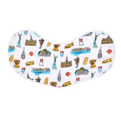 Philadelphia Baby Gift Set: Muslin Swaddle & Bib | Organic Cotton