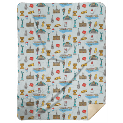 Philadelphia Plush Throw Blanket 60x80 Cozy Hometown Comfort
