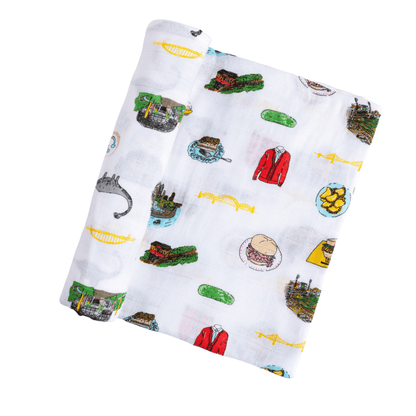 Pittsburgh Baby Gift Set: Muslin Swaddle & Bib | Organic Cotton