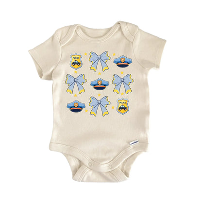 Police Ribbon Hat Badge Newborn Baby Bodysuit