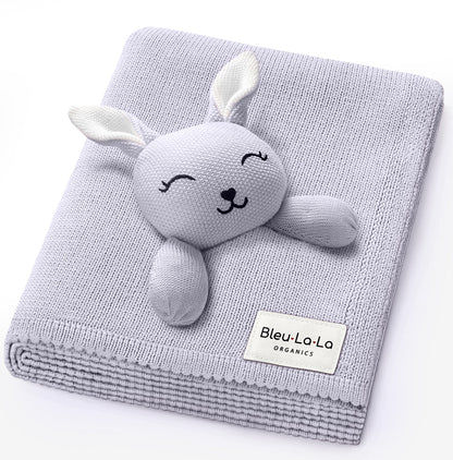 Blanket Lovey - 100% Organic Cotton Baby Blanket with Comfort Lovey