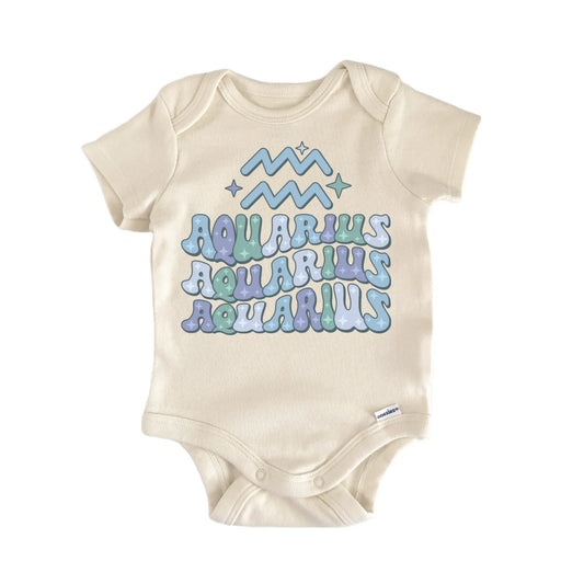 Retro Zodiac Vintage Aquarius Newborn Baby Onesie® Onesie®