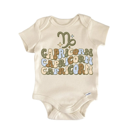 Retro Zodiac Vintage Capricorn Newborn Baby Onesie® Onesie®
