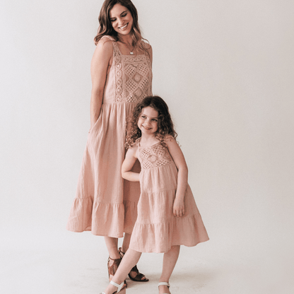 Dusty Rose Crochet Mommy & Me Dress - Child