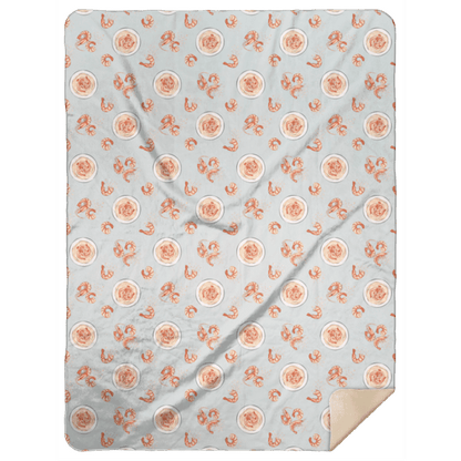 Shrimp & Grits Plush Throw Blanket 60x80 Soft Hometown Home Accent