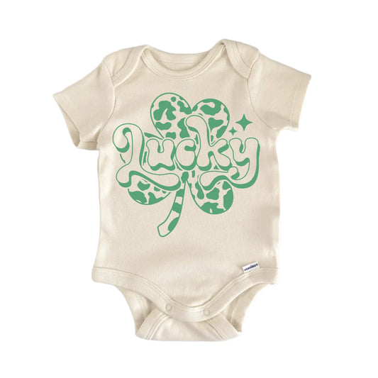 St. Patricks Day Lucky Cow Newborn Baby Onesie® Onesie®