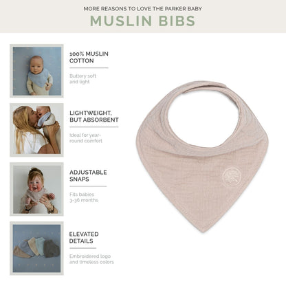 Stormy Muslin Bandana Bibs Set (4-Pack)