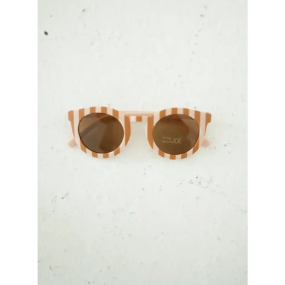 Striped Baby Sunnies for Kids | White/Brown