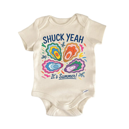 Suck Yeah Summer Oyster Newborn Baby Bodysuit