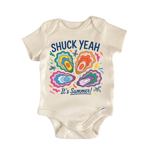 Suck Yeah Summer Oyster Newborn Baby Bodysuit