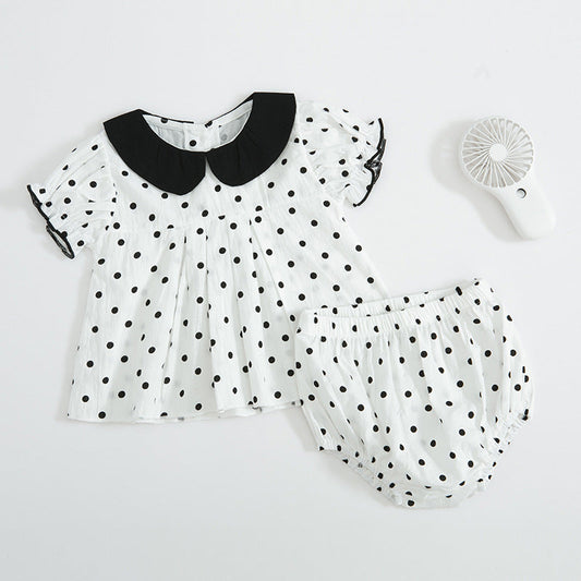 Summer Baby Girl Polka Dot | Top and Pants Set - # BAAA51210057
