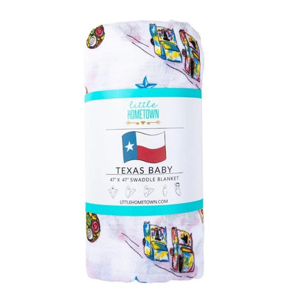 Texas Baby Gift Set: Muslin Swaddle & Bib | Organic Cotton