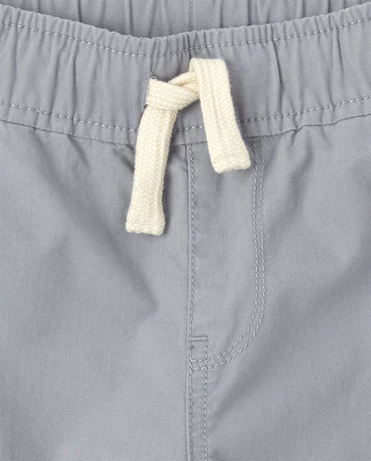 The Children's Place Boys' Cotton Pull on Jogger Shorts 16 Fin Gray Single - # BOAA13610003