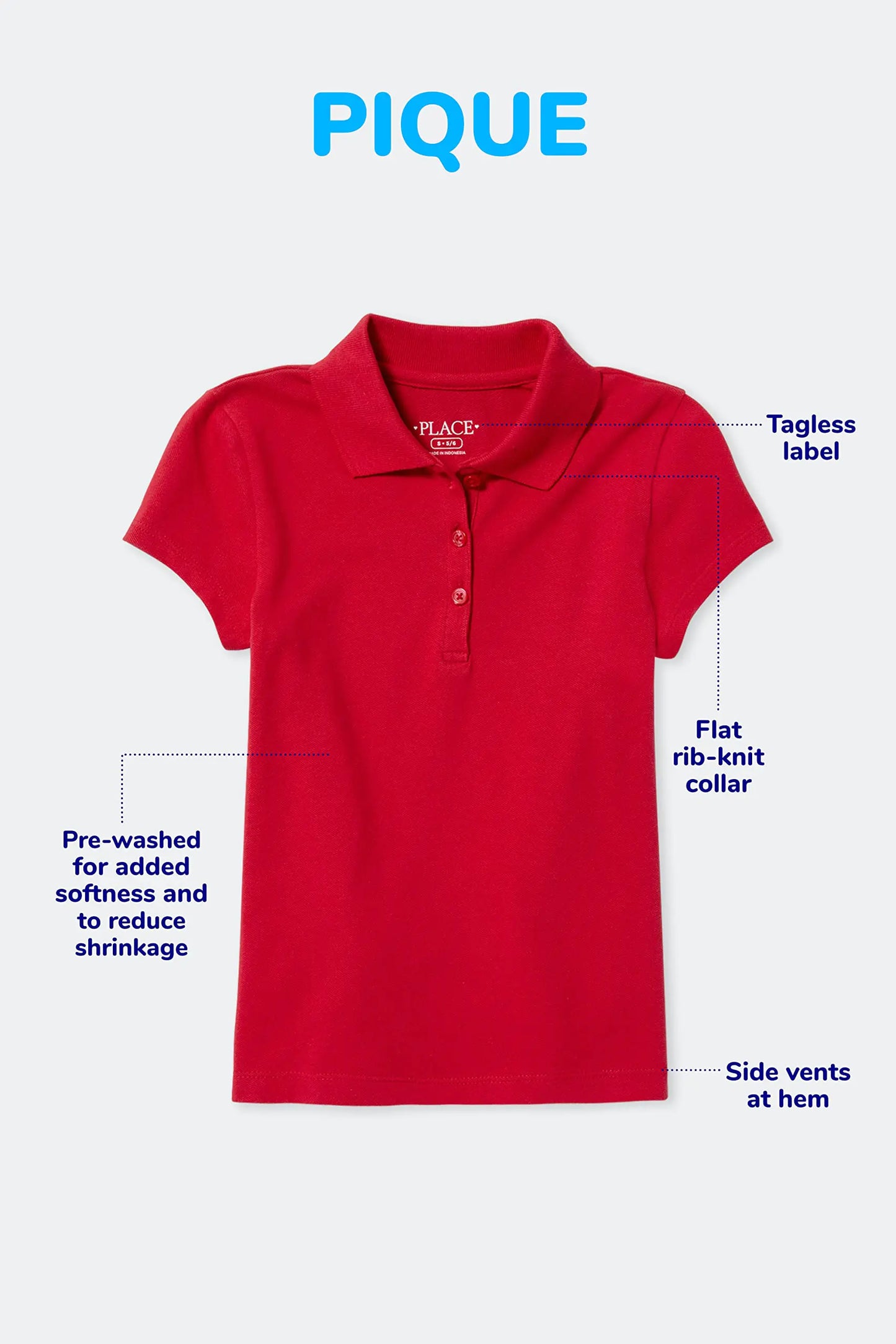 The Children's Place boys Long Sleeve Pique Polo Small Nautico Single - # BOAA11510008
