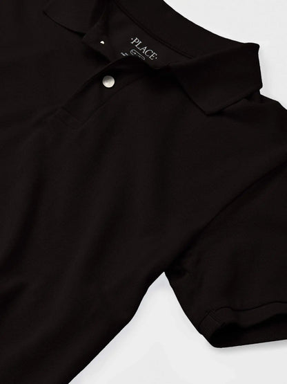 The Children's Place Boys Multipack Short Sleeve Pique Polo X-Large Black 2-pack - # BOAA12510009