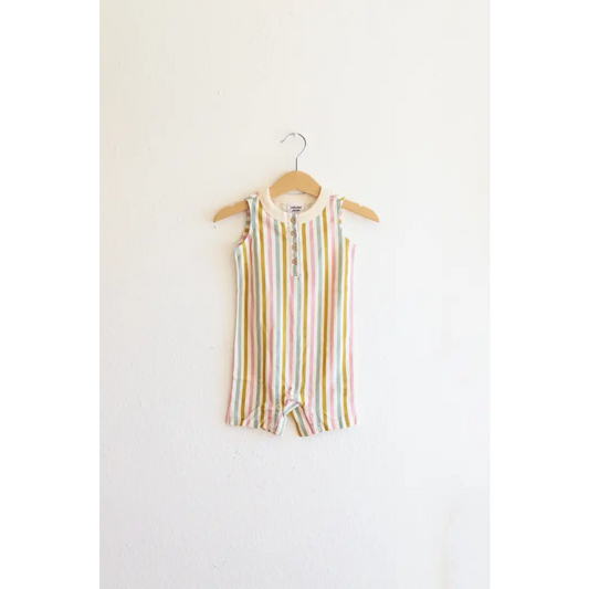 Adorable Super Soft Organic Cotton Henley Romper for Babies