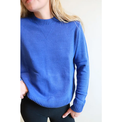 Margo Crew Neck Sweater in Royal Blue