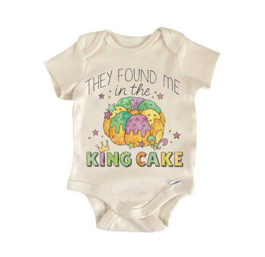 They Found Me King Cake Mardi Gras Newborn Baby Onesie® Onesie®