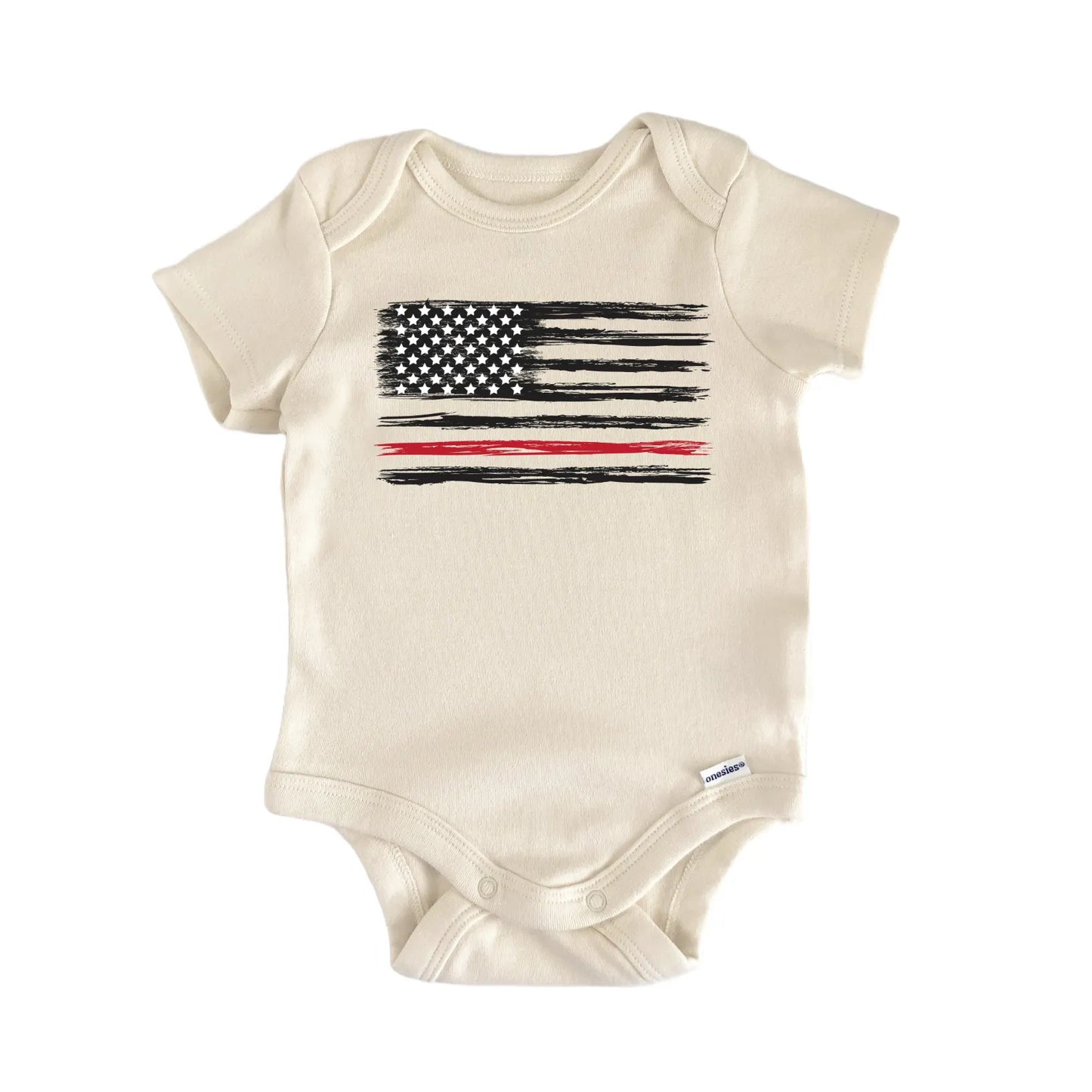 Thin Red Line Firefighter Newborn Baby Bodysuit