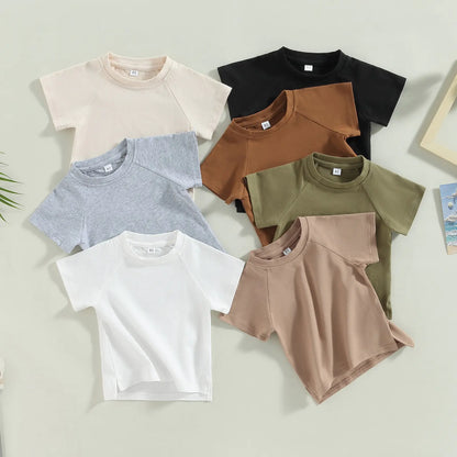 Toddler Kids Baby Girls Boys Summer Casual Tops - # BOAA11510016