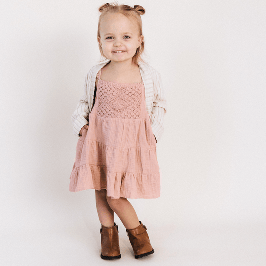Dusty Rose Crochet Mommy & Me Dress - Child