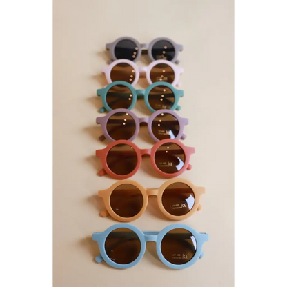 Round Retro Sunglasses for Kids | Light Pink