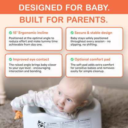 Tumzee Tummy Time Incline Tool – Ergonomic Support for Baby Muscle Development & Longer Tummy Time