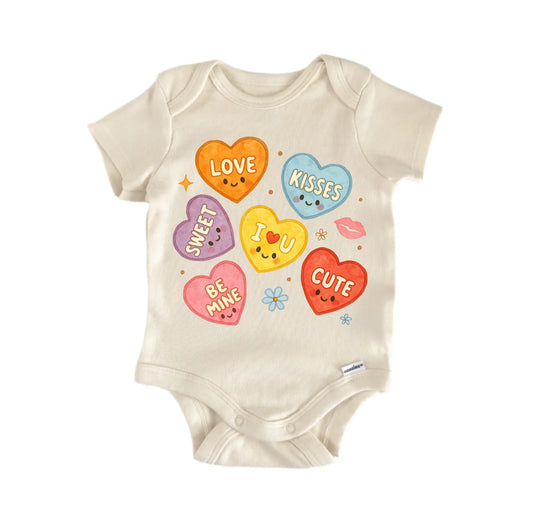 Valentine's Day Candy Hearts Newborn Baby Onesie® Onesie®