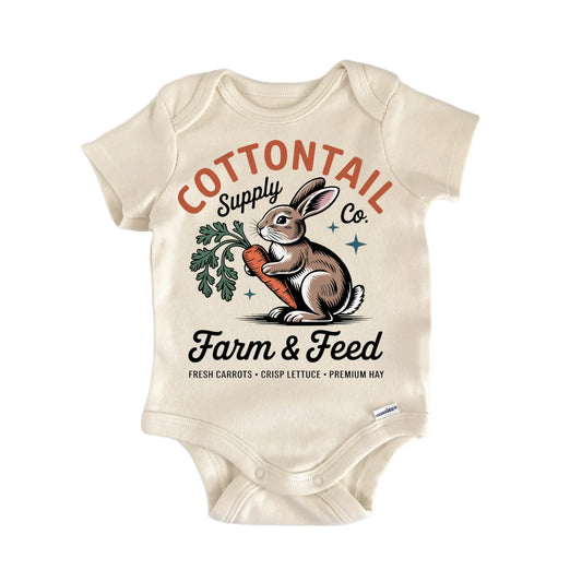 Vintage Farm Cottontail Easter Newborn Baby Onesie® Onesie®