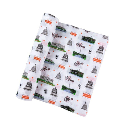 Washington D.C. Newborn Gift Set: Muslin Swaddle & Bib