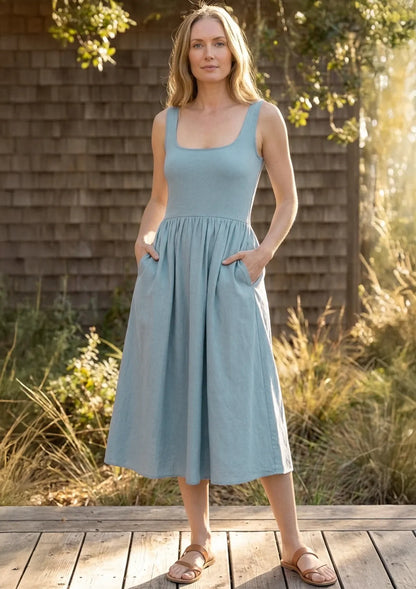 Illusion Dress - Cornflower