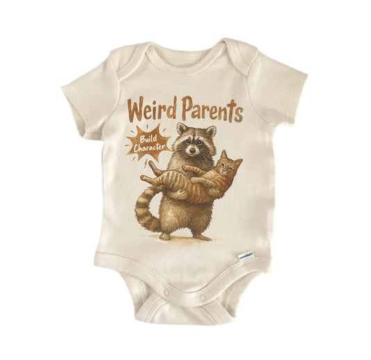 Weird Parents Cat Raccoon Feral Newborn Baby Onesie® Onesie®