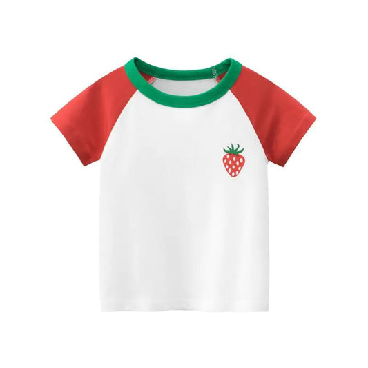 Western Style Cotton Baby Girl Round Neck T-Shirt - # GIAA21510008