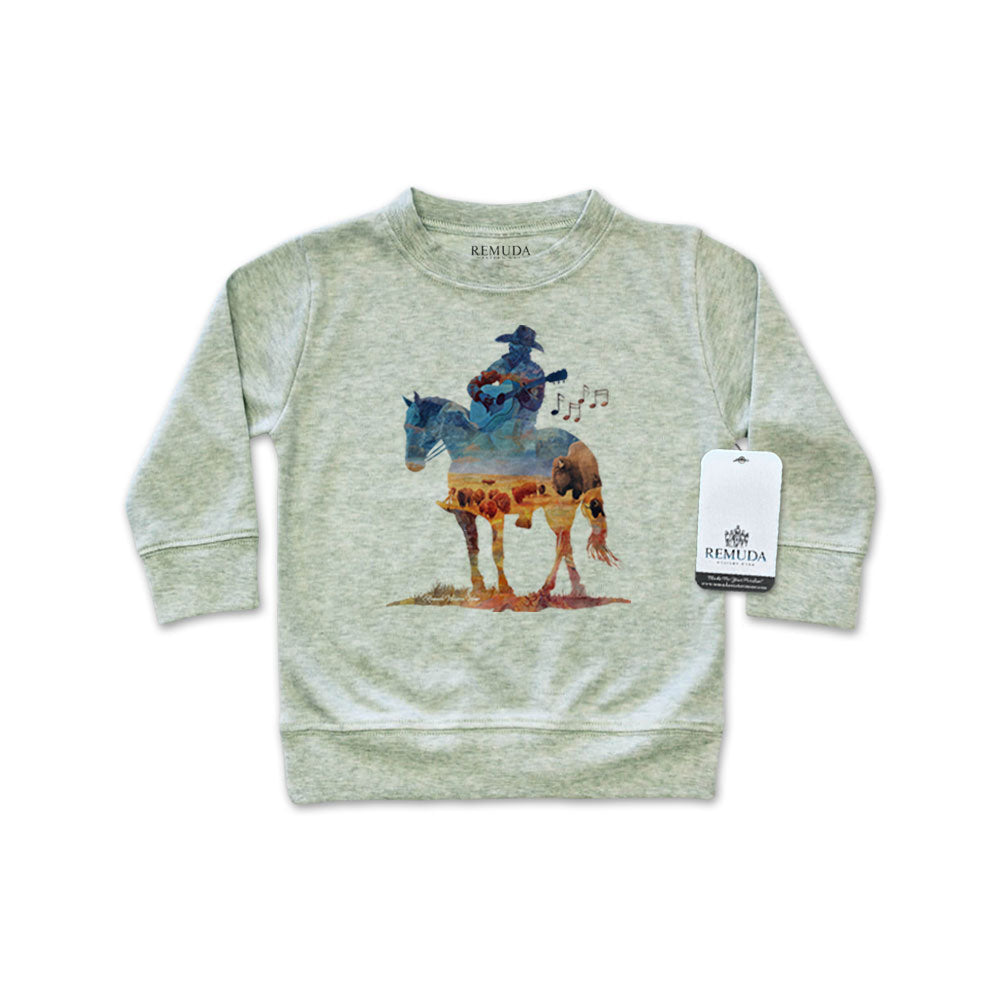Where The Buffalo Roam - Western Watercolor Infant Long Sleeve Pullover Shirt