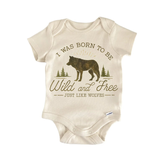 Wild Free Wolf Pack Newborn Baby Onesie® Onesie®