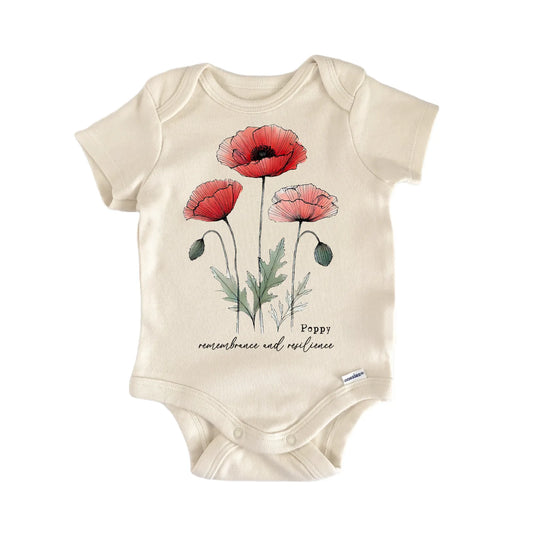Wildflower Poppy Newborn Baby Onesie® Onesie®