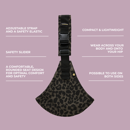 Toddler Carrier Leopard Print Grey