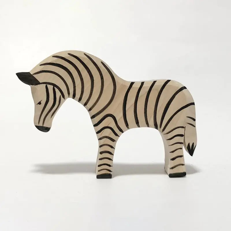 Wooden Animal Figures Handcrafted Elephant Lion Giraffe Toys - # BOT&G512610002